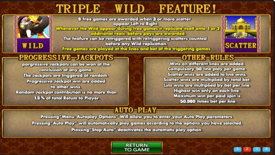 Indian Myth rules on Mega888: 9 free games, the wild replicating onto extra reels, progressive jackpots and other rules